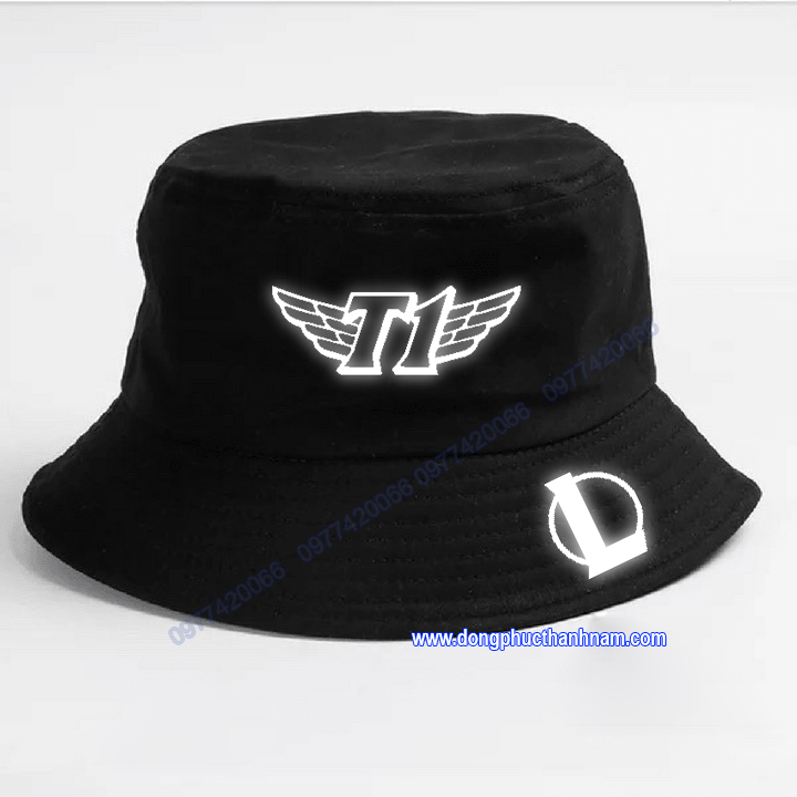 mũ bucket Liên Minh phản quang, nón tai bèo liên minh huyền thoại phản quang, mũ team T1
