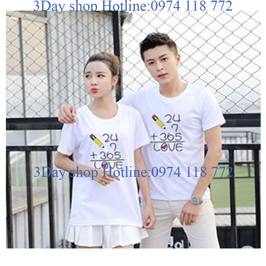 [ÁO ĐÔI Giá Xưởng]Áo Cặp Đôi Nam Nữ Tình Yêu LoVe 365 Ngày Hạnh Phúc Cá Tính 3DAY shop, chất vải thun Cotton Mềm, Mát Mịn,Thoáng Khí, Phong Cách Hàn Quốc/ giá 1 áo +Tặng kèm túi thơm 19K