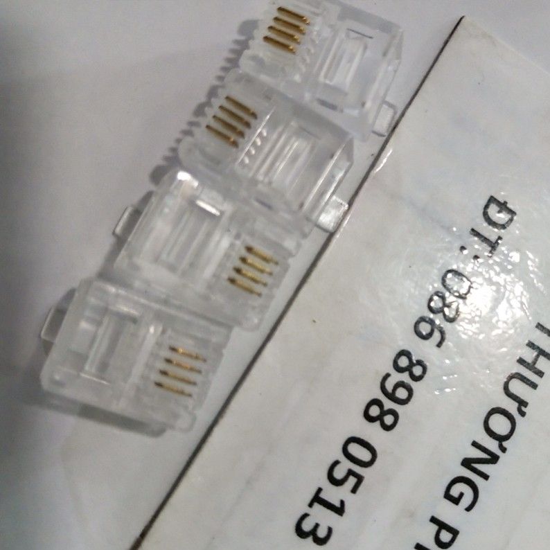 Đầu bấm RJ11 4 line 6P4C (4 tim, 4 line, 6P4C): Túi 10 Đầu / 2 Đầu / 50 Đầu / 100 Đầu