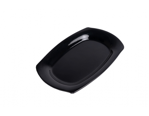 Đĩa Nhựa Melamine Oval Đen Bóng