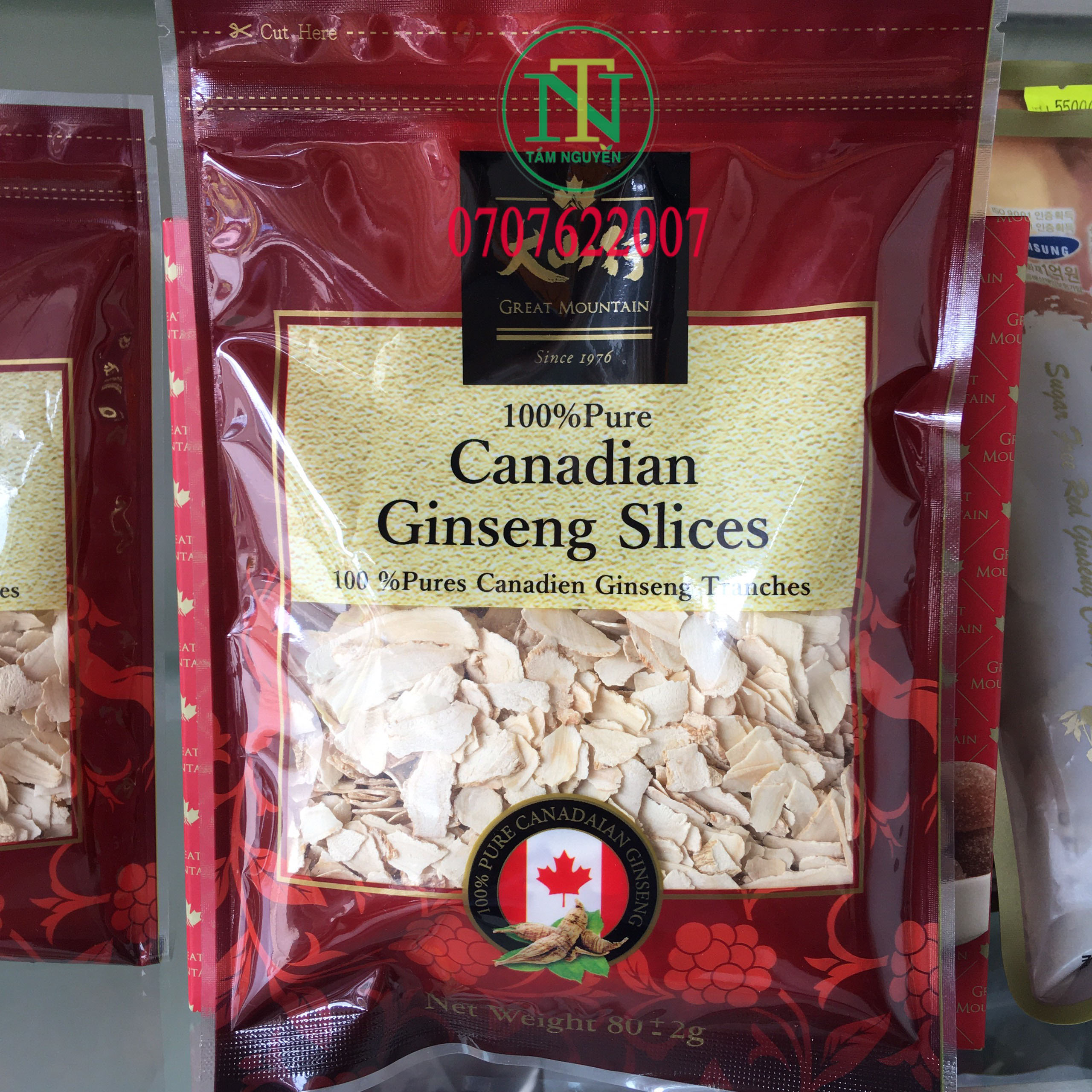 Nhân sâm Canada thái lát túi 80g Only Natural
