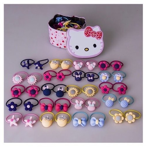 [HCM]HỘP 40 DÂY CỘT TÓC HELLO KETTY CHO BÉ - 40 DÂY CỘT TÓC HELLO KITTY