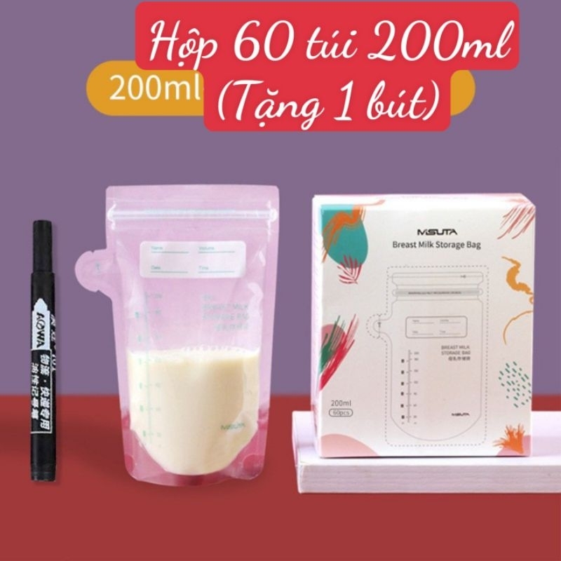 TÚI TRỮ SỮA 200ML MISUTA (CÓ VÒI RÓT)