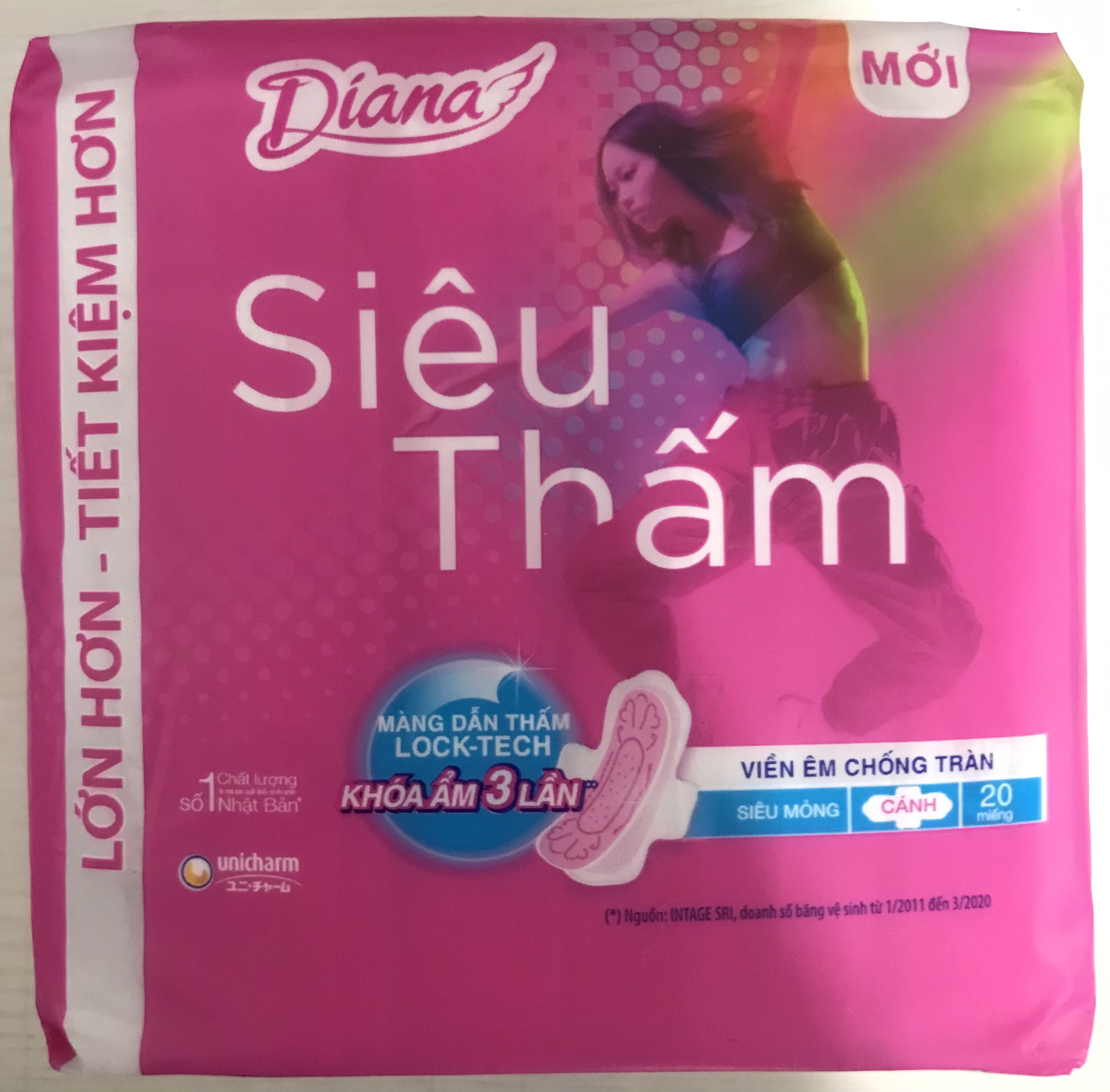 BVS Diana Siêu Thấm Siêu Mỏng Cánh Gói 20 Miếng