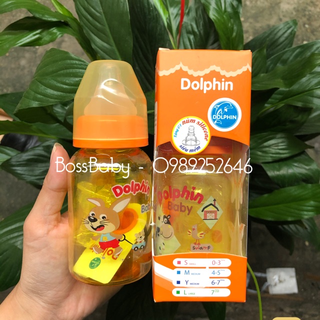 Bình Sữa Nasu Cổ Hẹp Cao Cấp Dolphin 120Ml/240Ml