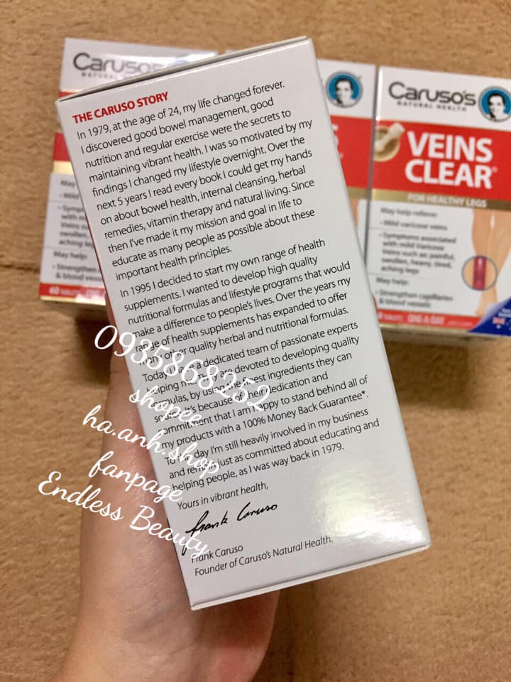 Giãn tĩnh mạch VEINS CLEAR CARUSOS 60 viên