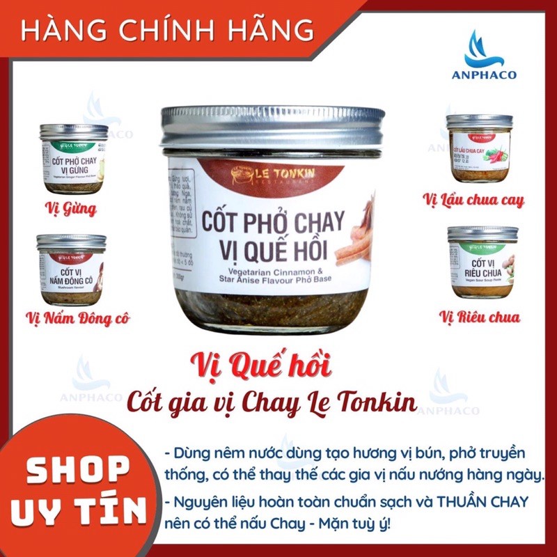 Cốt phở chay Letonkin vị Quế hồi (vị Bò) nấu bún phở cực nhanh.