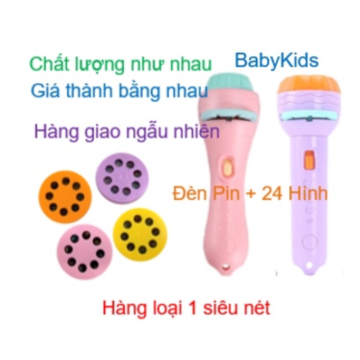 【sẵn sàng】 Đèn Pin chiếu hình 24 hình động vật cho bé