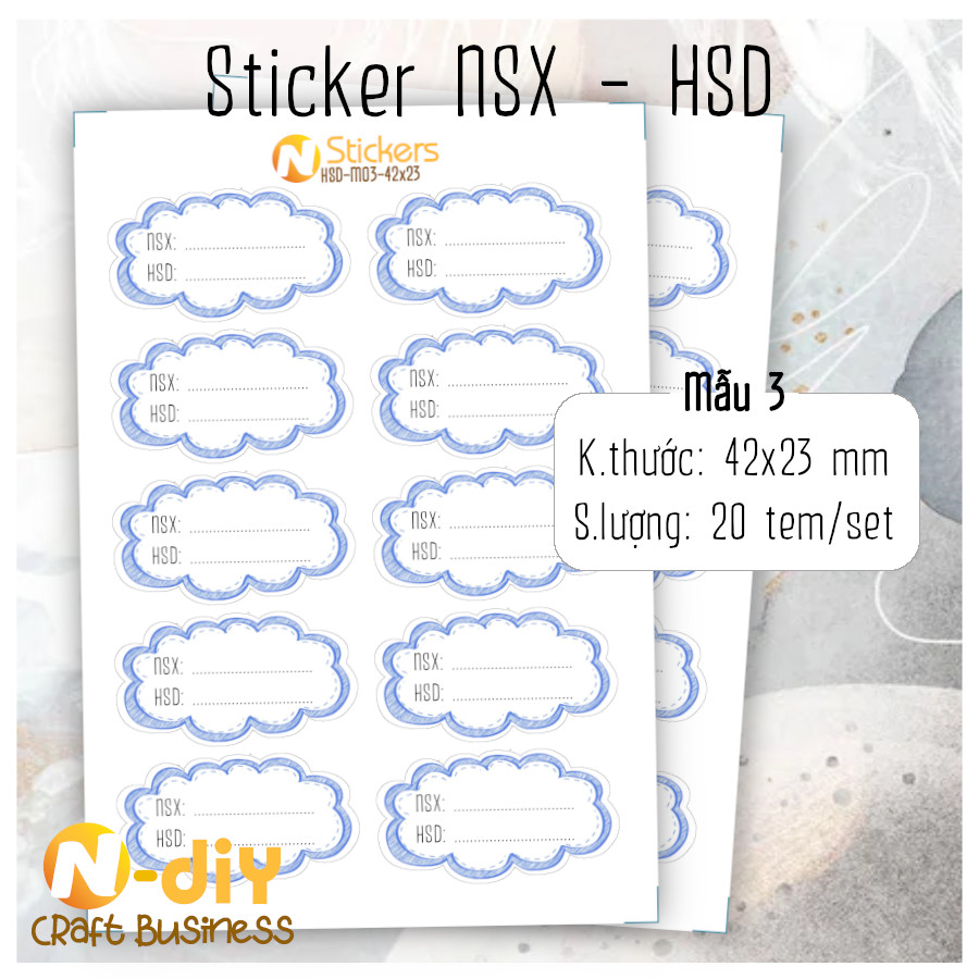 [N-diy] Nhãn tem sticker NSX HSD hạn sử dụng