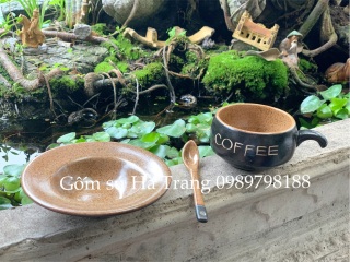 Set cốc đĩa cafe nóng gốm sứ Bát Tràng cao cấp không chì thumbnail