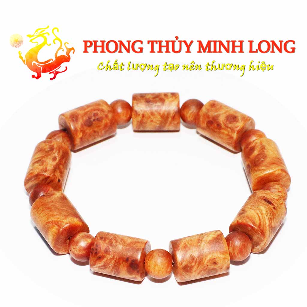 Vòng gỗ nu huyết rồng siêu đẹp size 12 ly đốt trúc