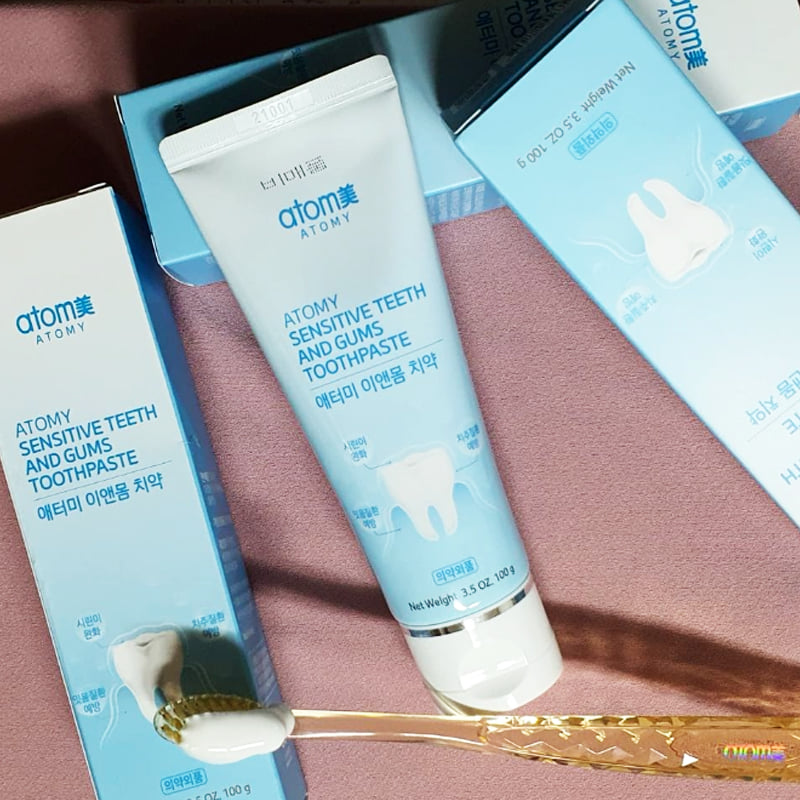 Toothpaste That Eliminates Sensitivity and Sensitivity of Teeth, Restores Tooth Enamel and Prevents Periodontal Disease - Atomy Sensitive Teeth and Gums Toothpaste 100g - 애터미 이앤몸 치약 - Атоми Паста Для Чувствительных Зубов И Десен