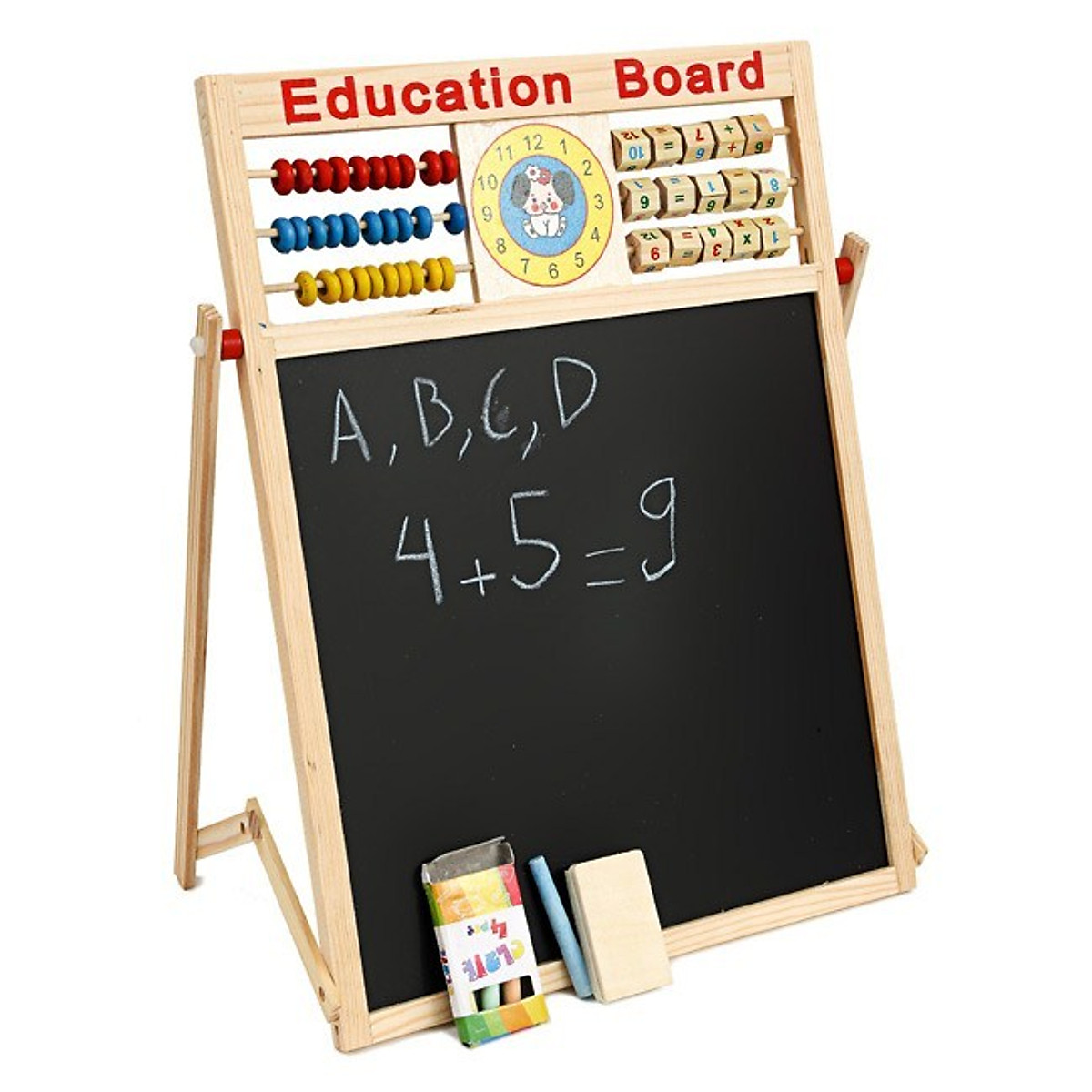 Table from 2 face Education Board and digits for baby, magnet board 2 surface for baby learning numbers and letters, with both the clock school watch hours