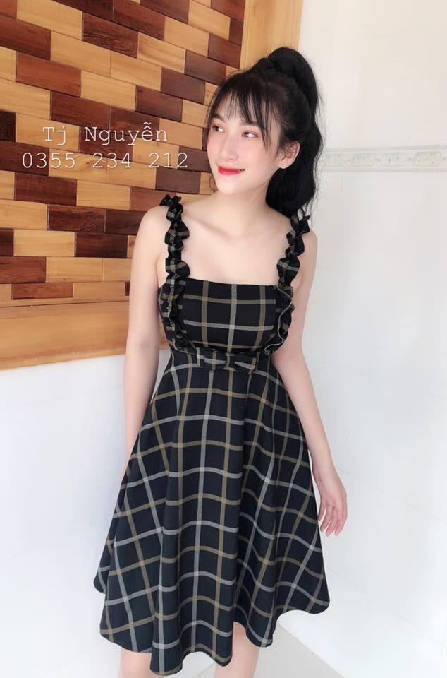 Đầm 2 dây có cúp ngực-th