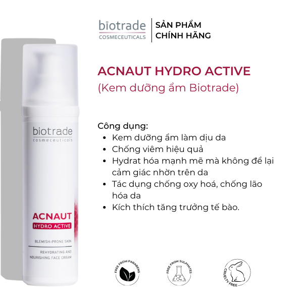 Kem Dưỡng Ẩm Biotrade Acnaut Hydro Active Cream 60ml