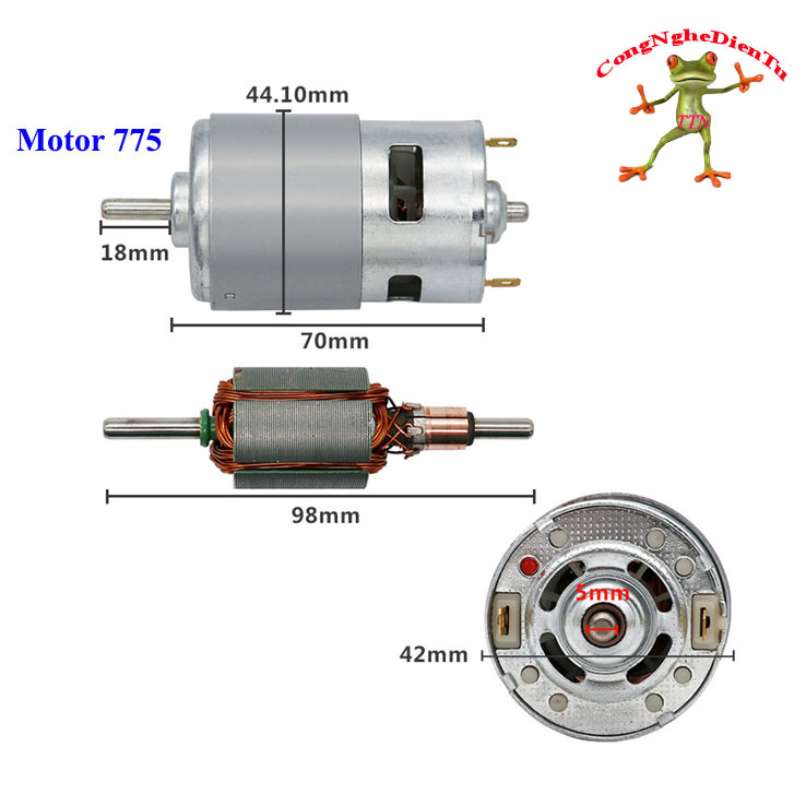 [HCM]Motor 775 trục tròn 12v - 24v có bạc đạn