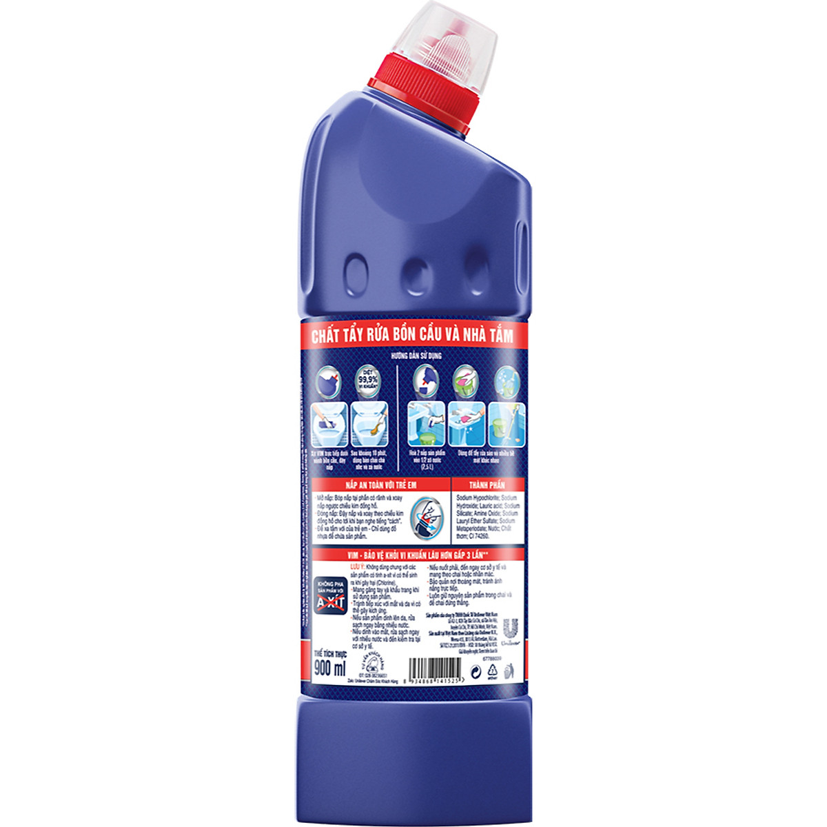 Vim vệ sinh xanh biển chai 880ml