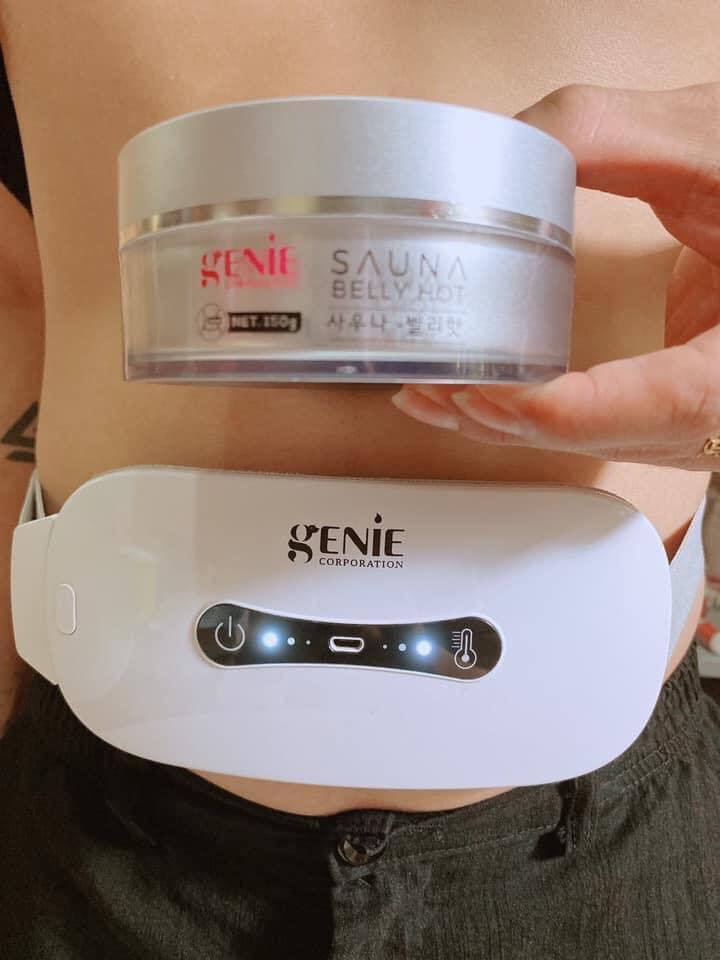 [Hoàn Tiền 8%]Combo Đai Massage Genie + Gel tan mỡ bụng Sauna Belly