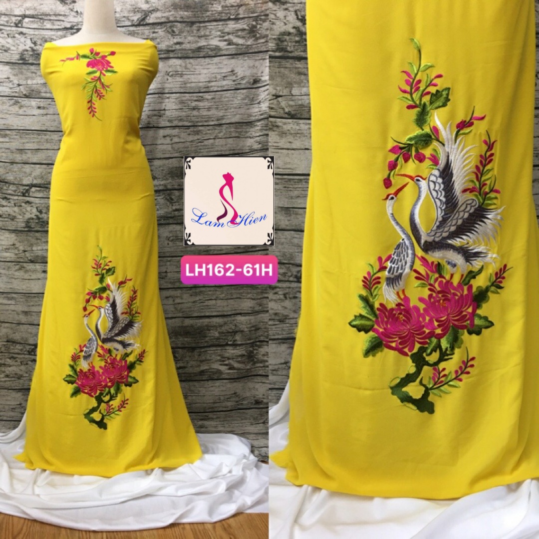 Lâm Hiền-vải áo dài thêu LH162