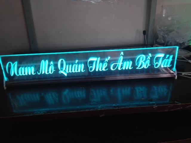 Tranh điện -  đèn led đổi màu - Nam Mô Quán Thế Âm BỒ Tát - cao 10cm x dài 40cm