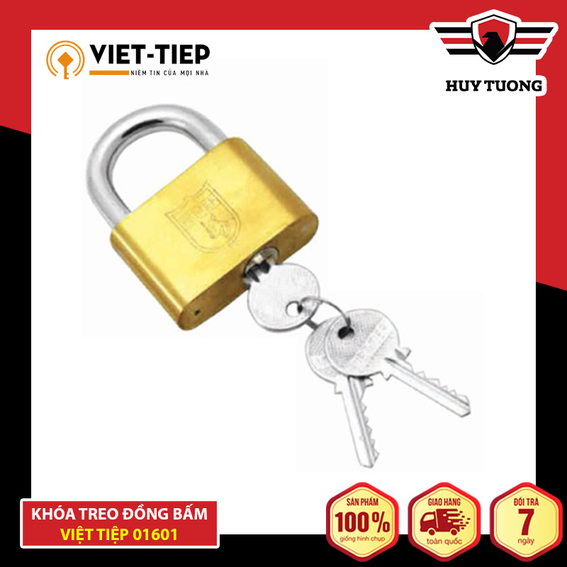 Ổ khoá việt tiệp loại lớn 84 x 60 ống phi 10mm (khoá bấm ) - Huy tưởng