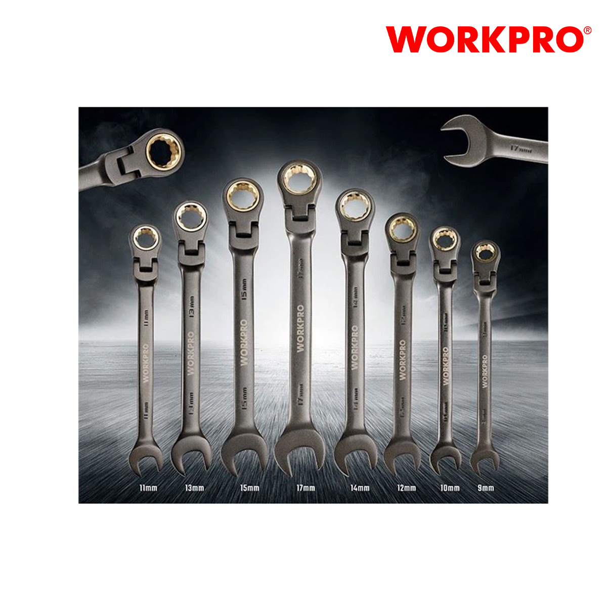 Bộ cờ lê vặn có răng 8 cái Workpro