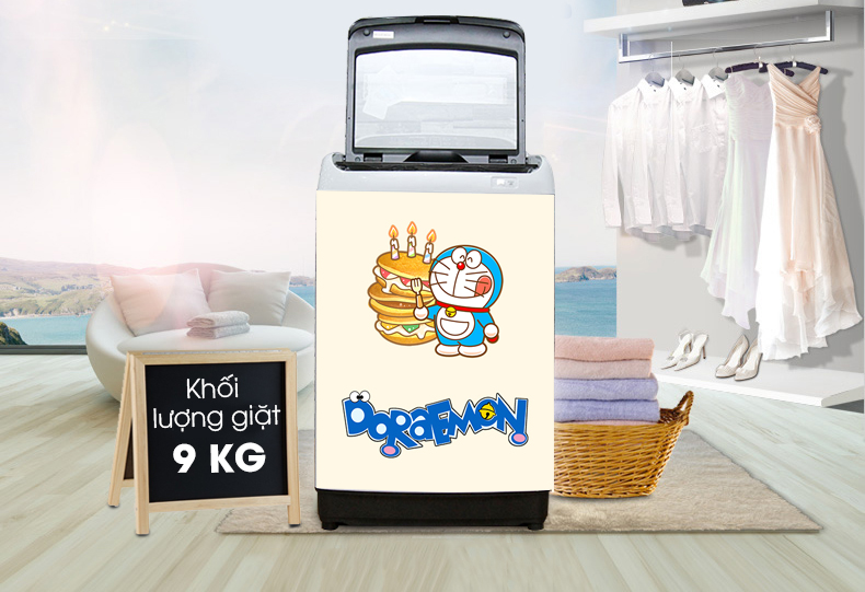 [HCM]Decal dán máy giặt mẫu Doraemon 05