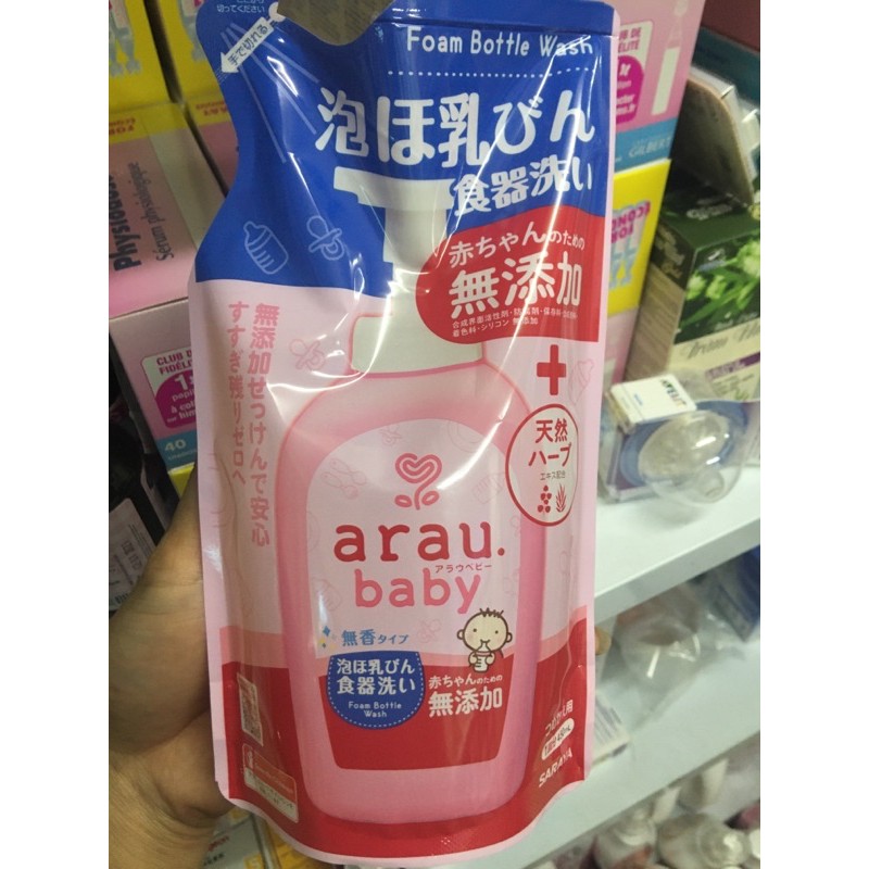 Combo nước rửa bình Arau , rửa bình sữa ( combo 1 chai + 1 túi )