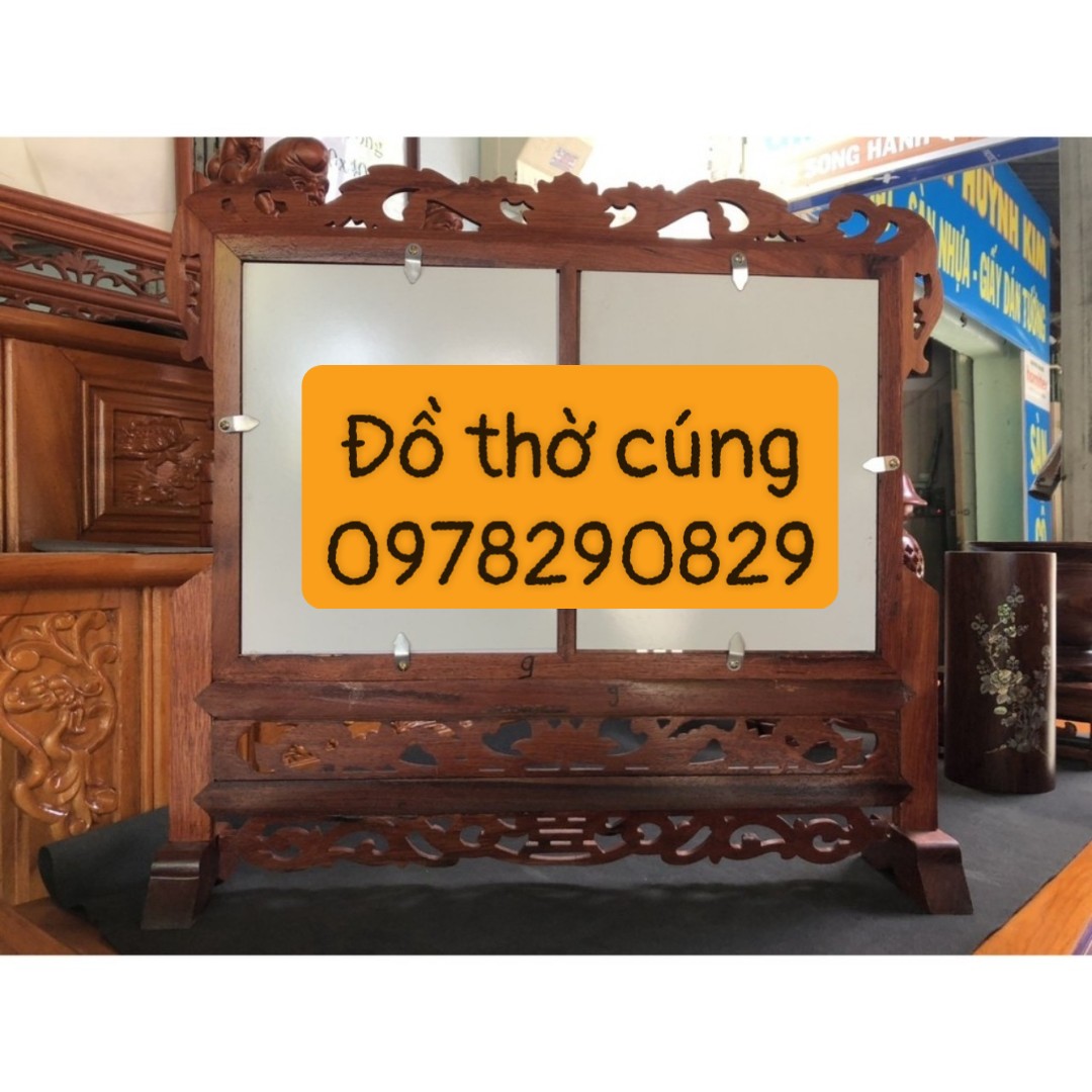 khung ảnh thờ đôi gỗ hương (kích thước một ảnh 25 x 35 cm)