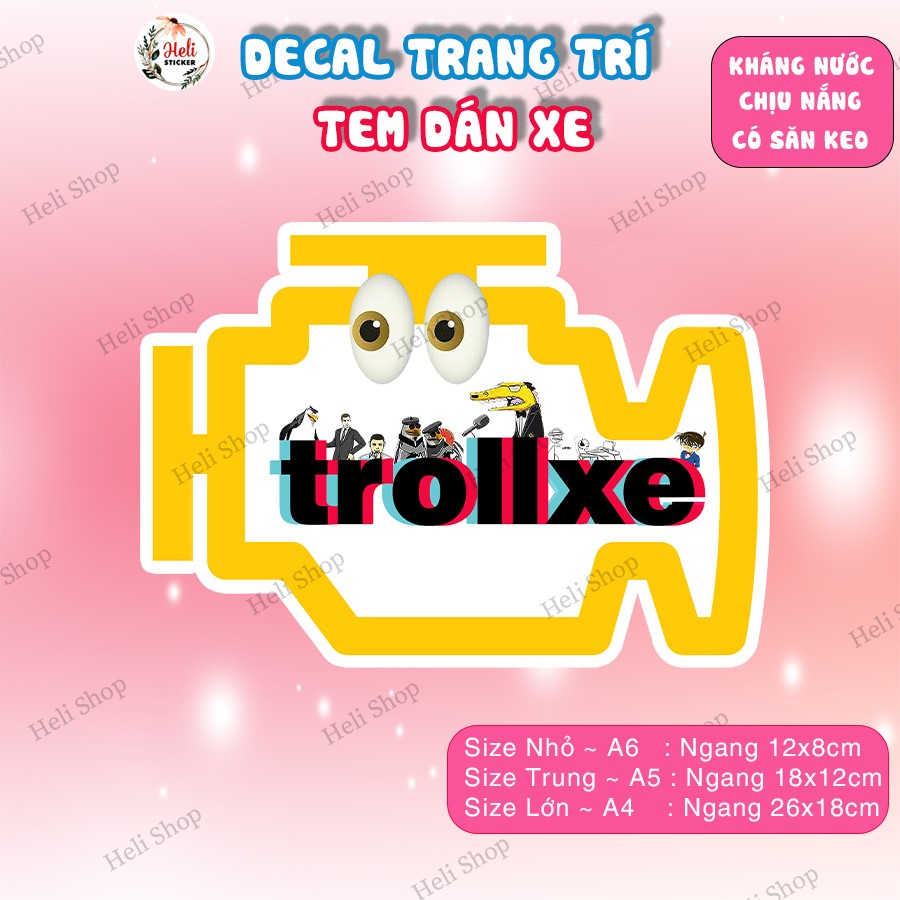 Decal troll xe chống nước, tem dán troll xe mang đến sự kết nối, giải trí, vui vẻ - hình dán xe ô tô, xe tải, xe máy...
