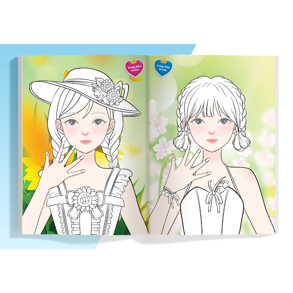 Combo Sách trang điểm công chúa (5 cuốn) (Tô màu và bóc dán hơn 500+ stickers sáng tạo) cho bé gái