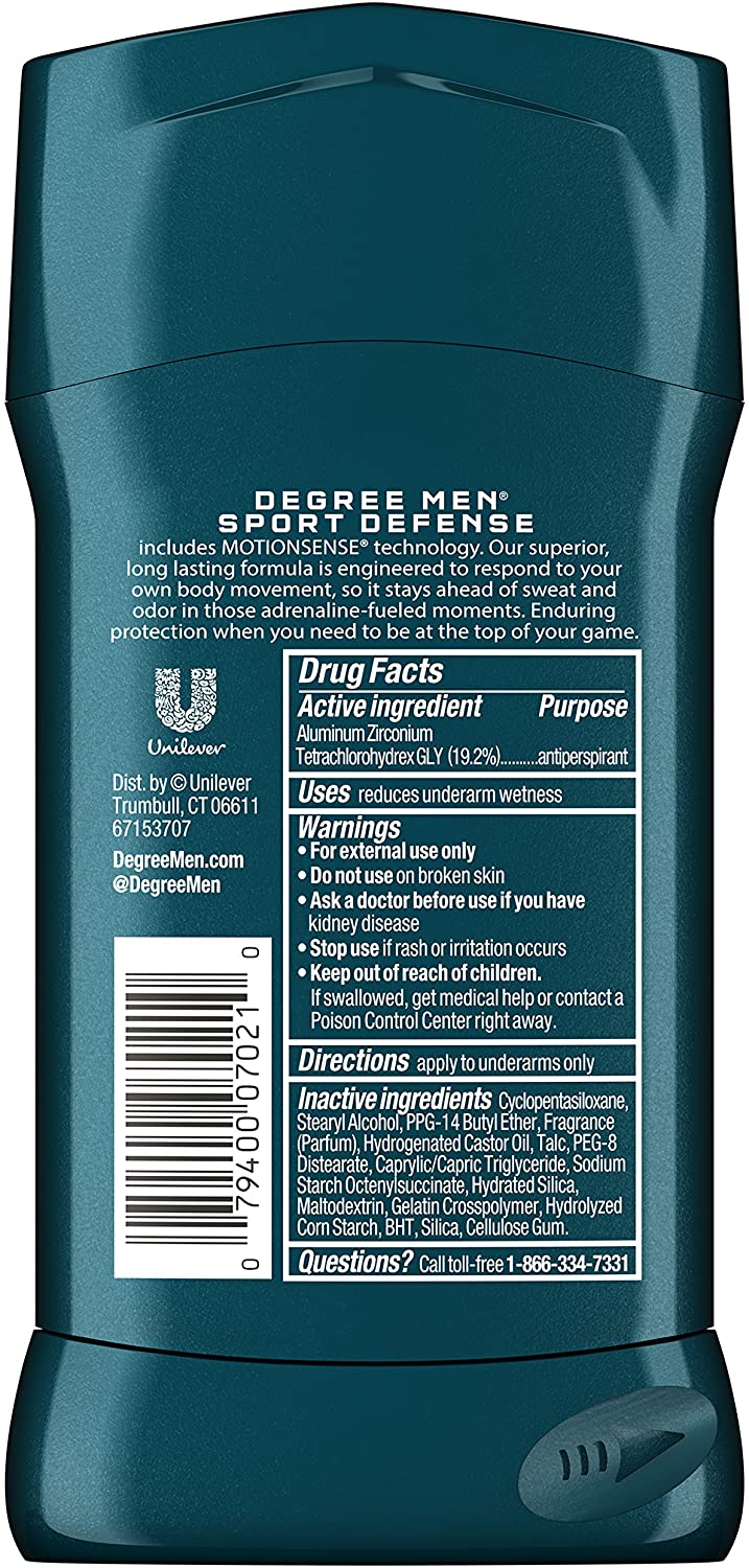 Degree Sport Defense Advanced Protection Antiperspirant Deodorant Stick, 2.7 oz