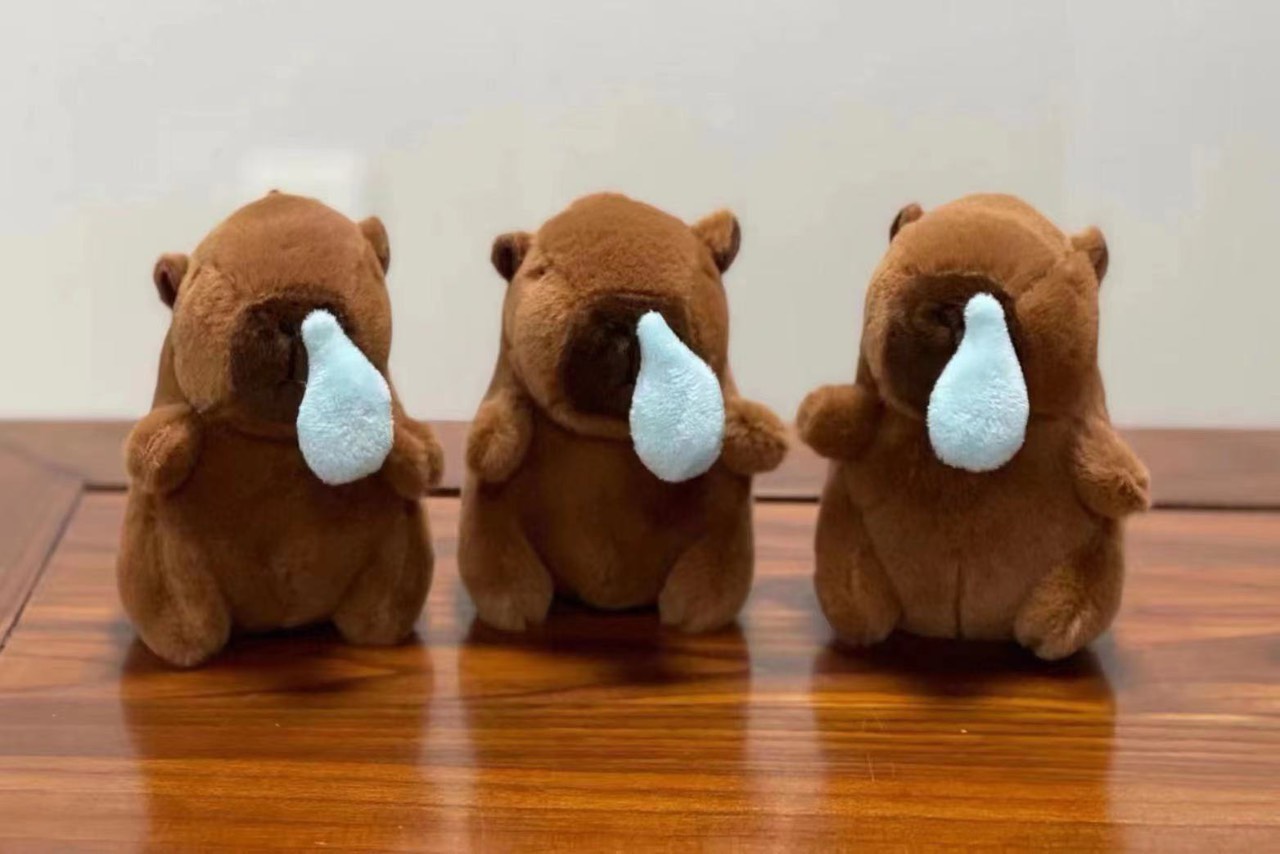 Móc khóa capybara chảy mũi rút mũi hot trend