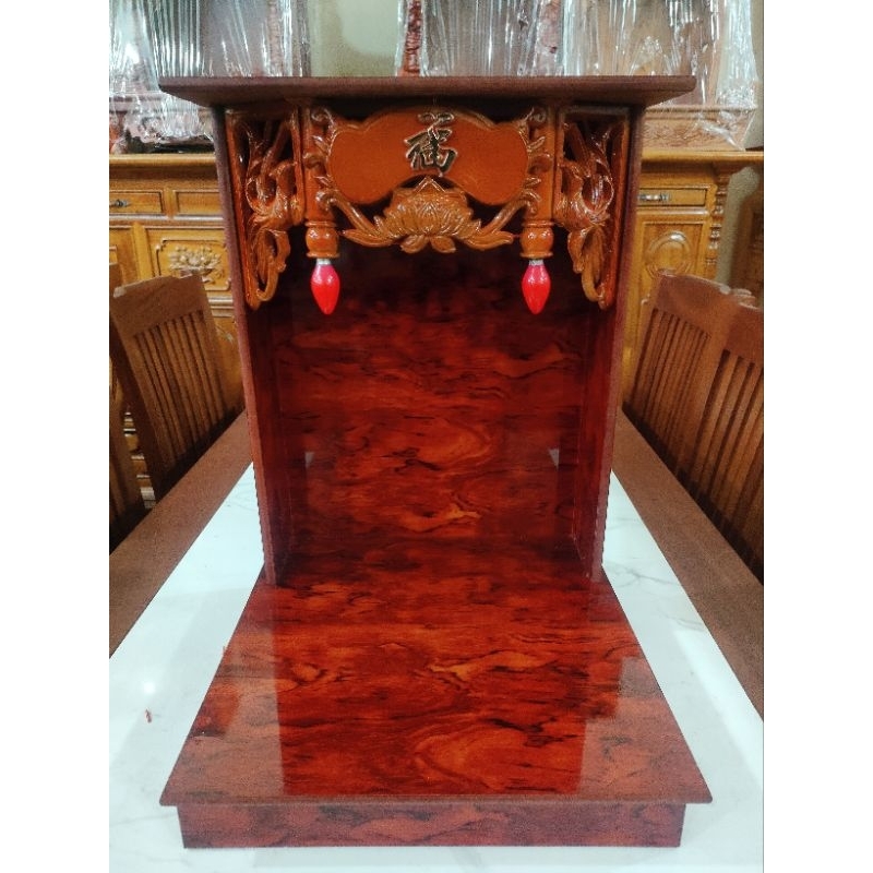 Bàn thờ thần tài thổ địa MDF 2 mẫu 35cm (có hộc kéo )