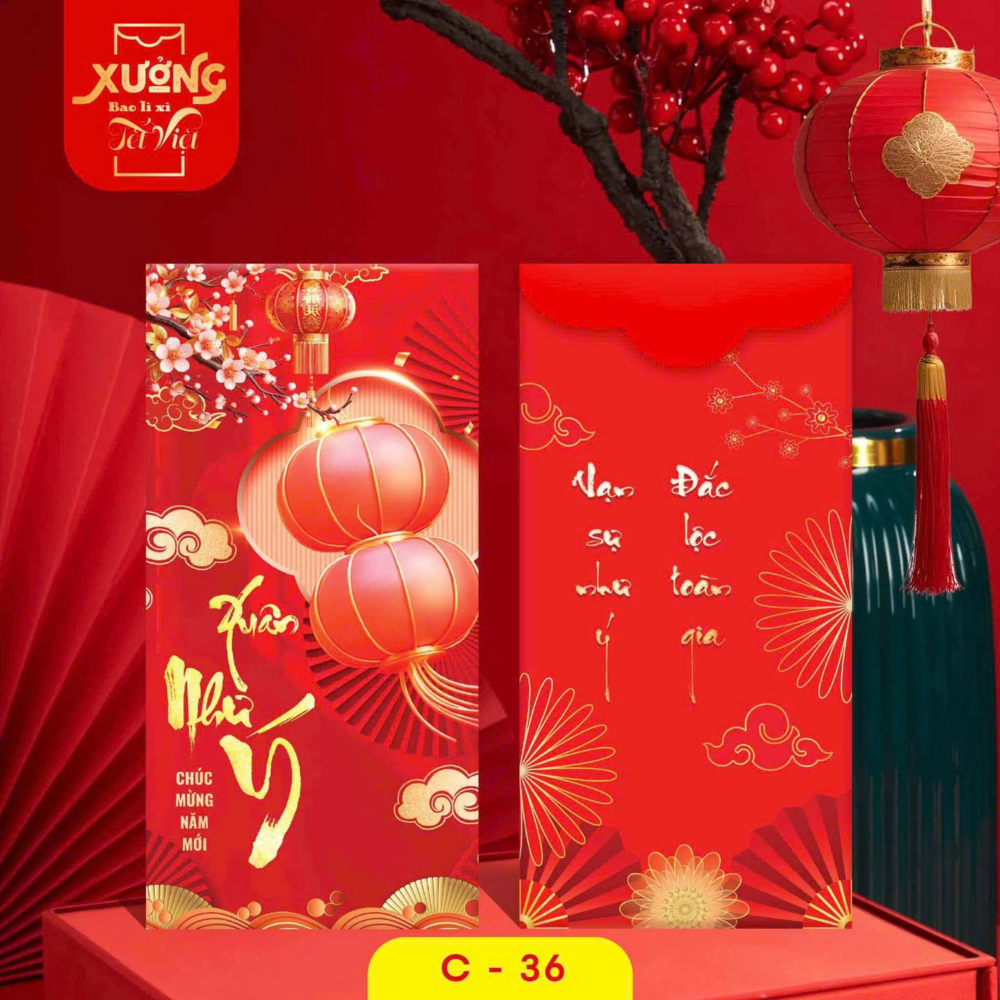 Combo 2000 cái bao lì xì Tết 2025 C150 siêu đẹp