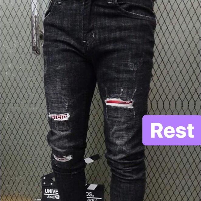 QUẦN JEAN NAM CHẤT BÒ CAO CẤP ĐEN LÓT VẢI ĐỎ NHẬP THÁI EV-1999 EVEREST FASHION