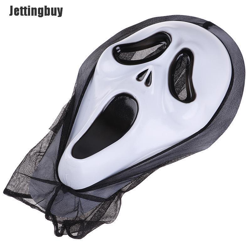 Jettingbuy Scary Scream Ghost Face Mask Fancy Bloody Dress scary Halloween Party Costume
