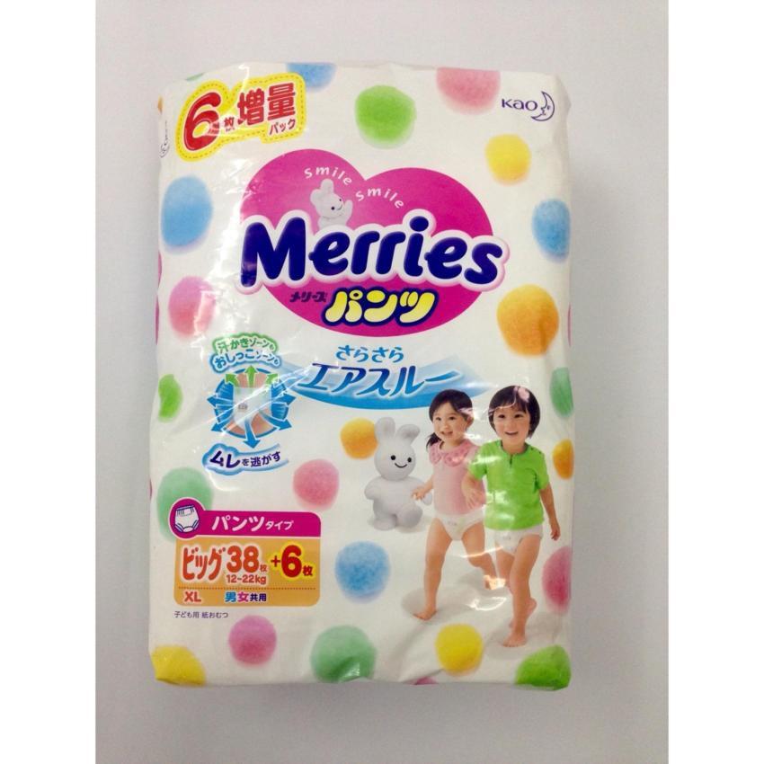 Bỉm quần Merries XL38 (12-22kg)+ TẶNG 6 MIẾNG