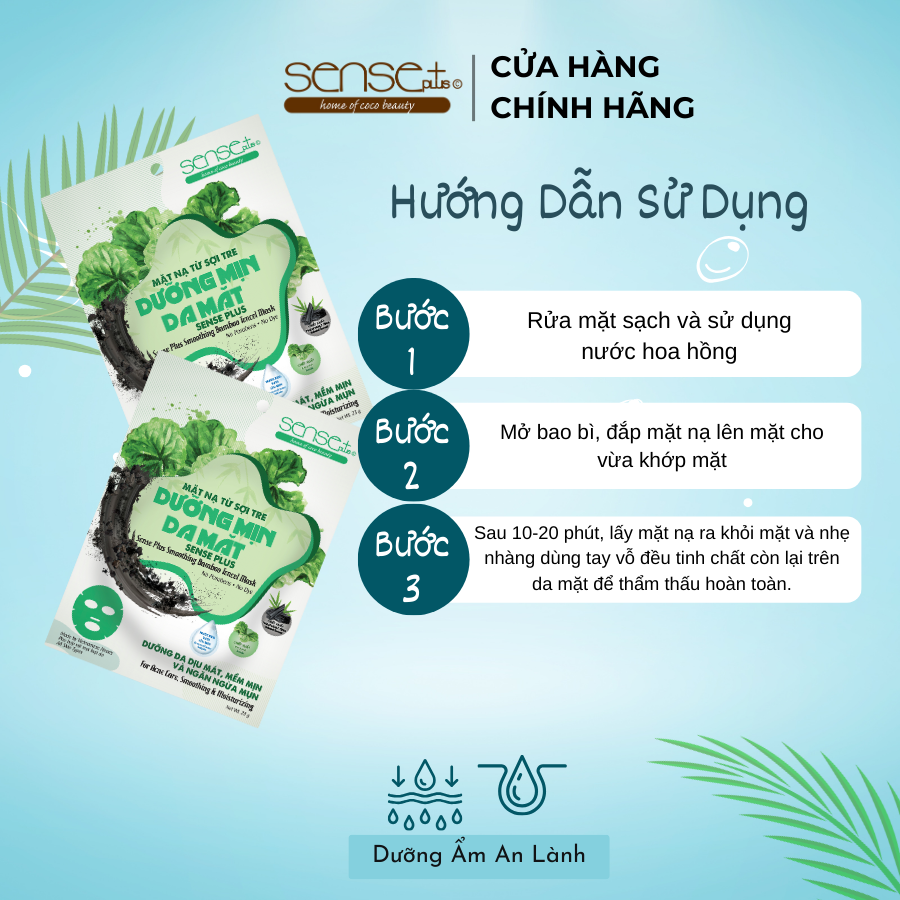 MẶT NẠ TỪ SỢI TRE DƯỠNG MỊN DA MẶT SENSE PLUS 23G