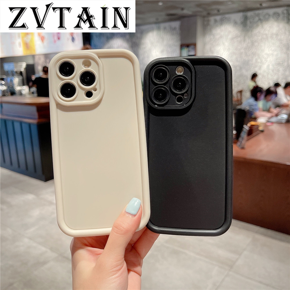 Lens Protection Matte Soft Case for IPhone 11 12 13 14 15 Pro Max Casing Solid Color Back Cover Silicone Shockproof Phone Case