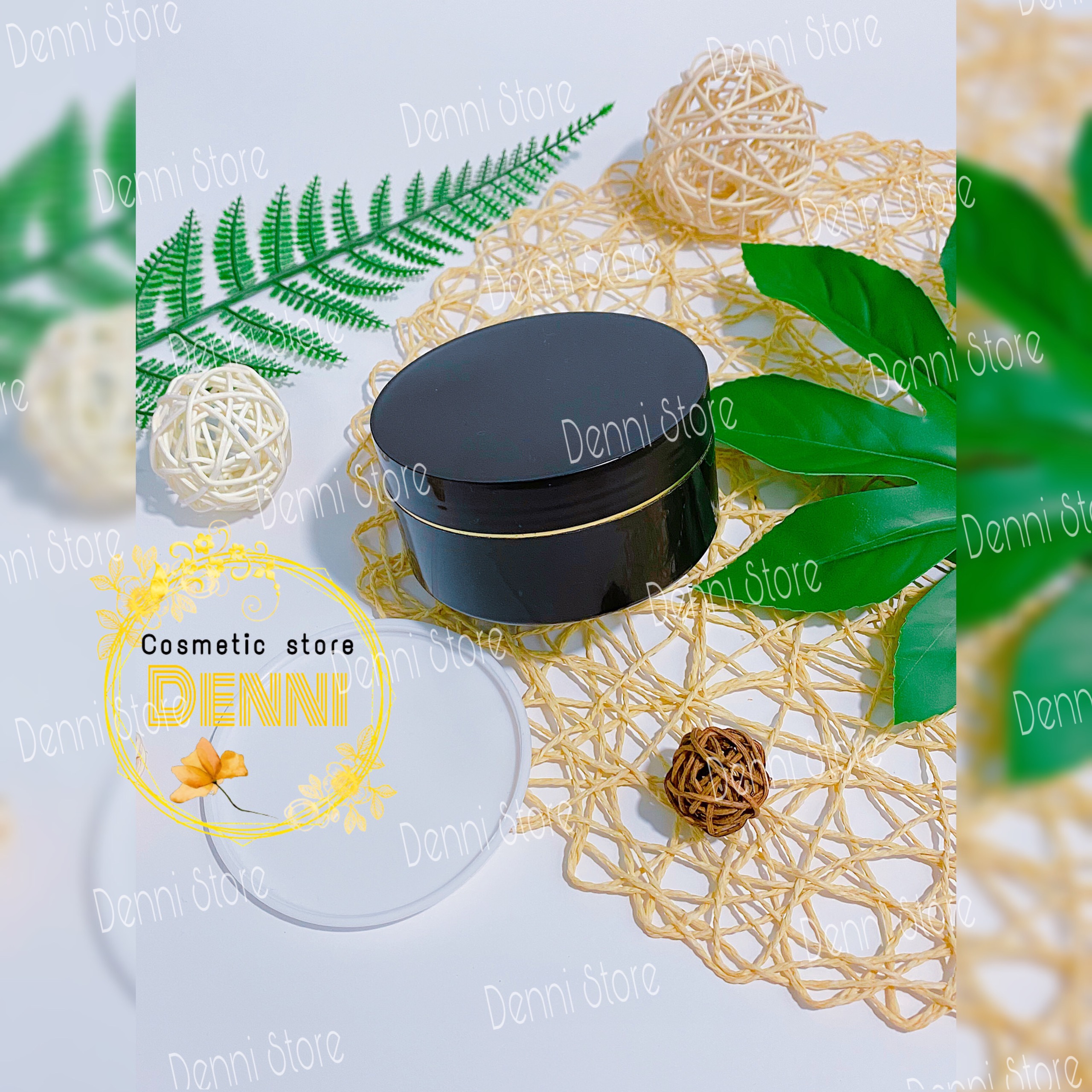 Hủ màu đen đựng kem 200g có độn đáy