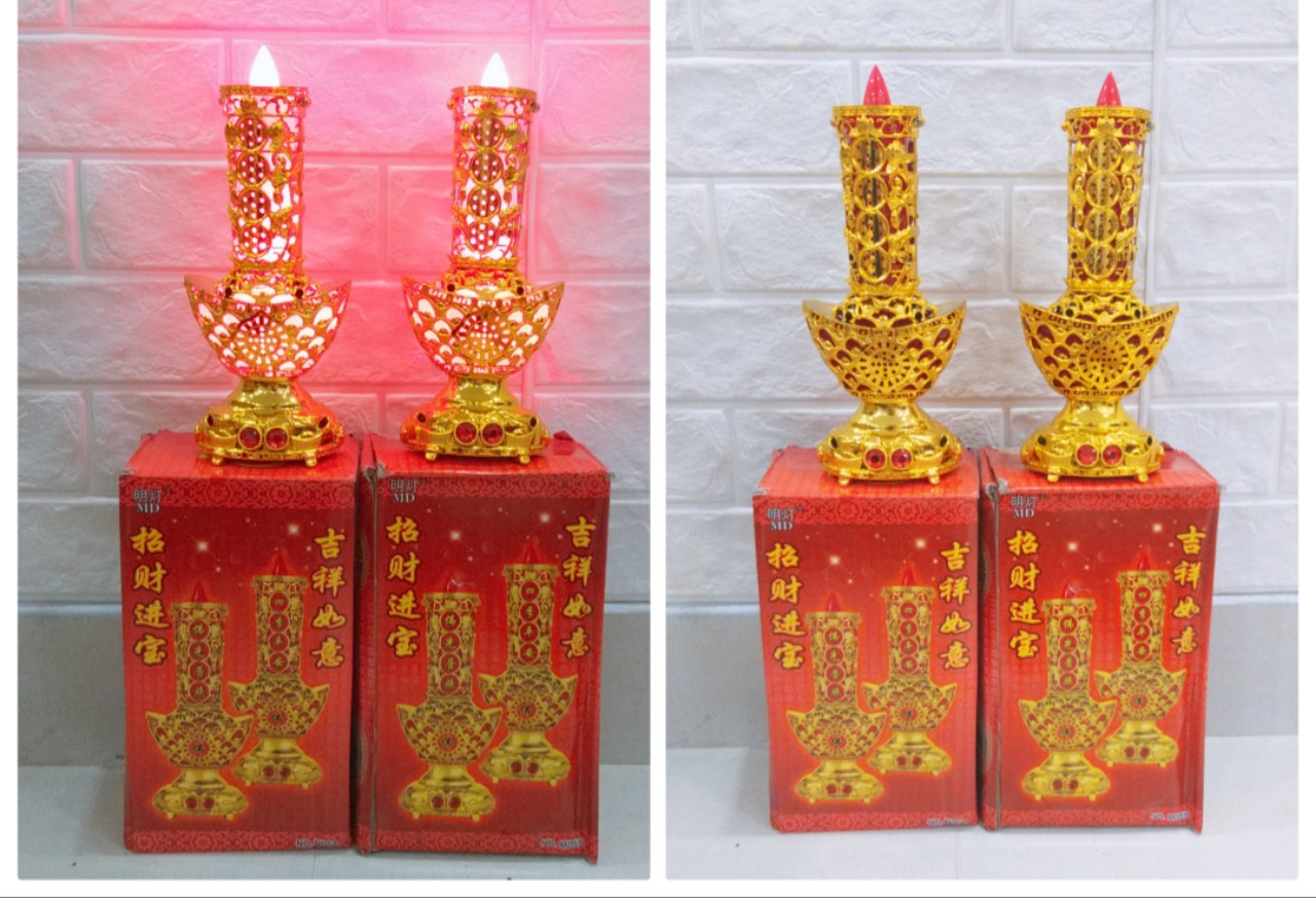 Cặp Đèn Nến Led Trang Trí MD58 - Cao 30cm. Dùng để trang trí phòng thờ, lễ, tết. Bảo hành tại shop. PĐQ