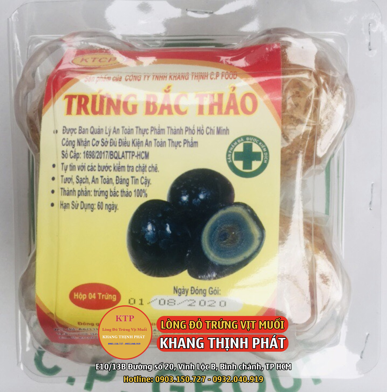 Trứng Vịt Muối Tro Đen - Hộp 5 Quả