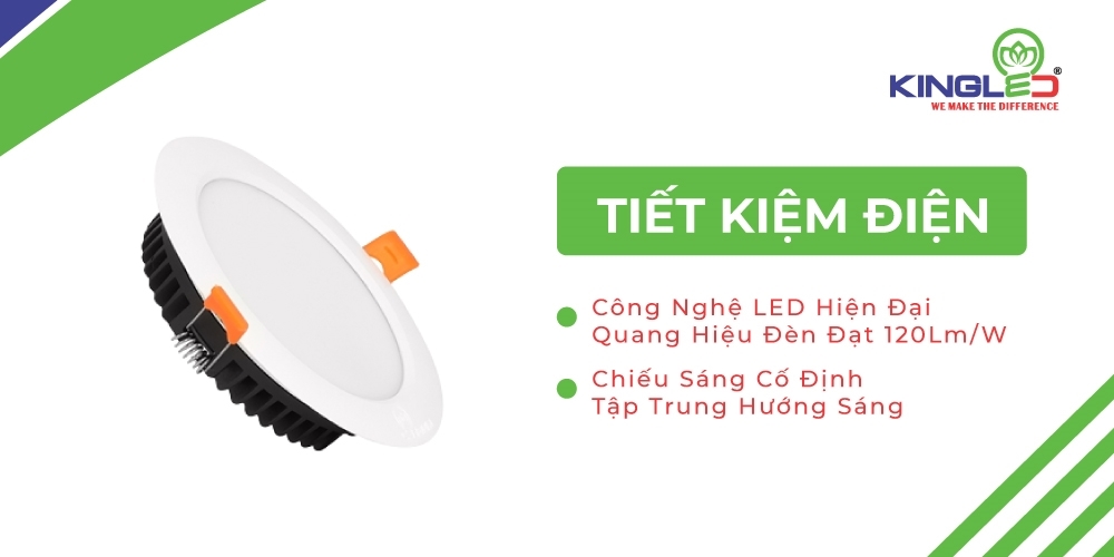 Đèn Âm Trần Ruby 12W Đơn Sắc Kingled