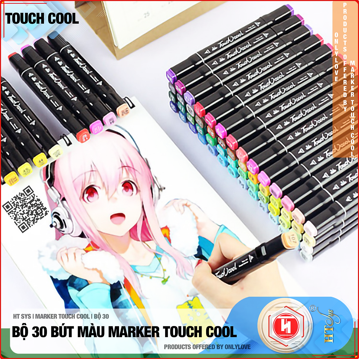 Bút màu Marker Touch Cool Cao Cấp - Bộ 30 40 60 80