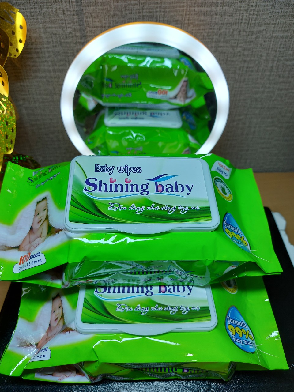 HCM-DEAL HỜI Khăn ướt Shining Baby 100, Không mùi, giá siêu chất..