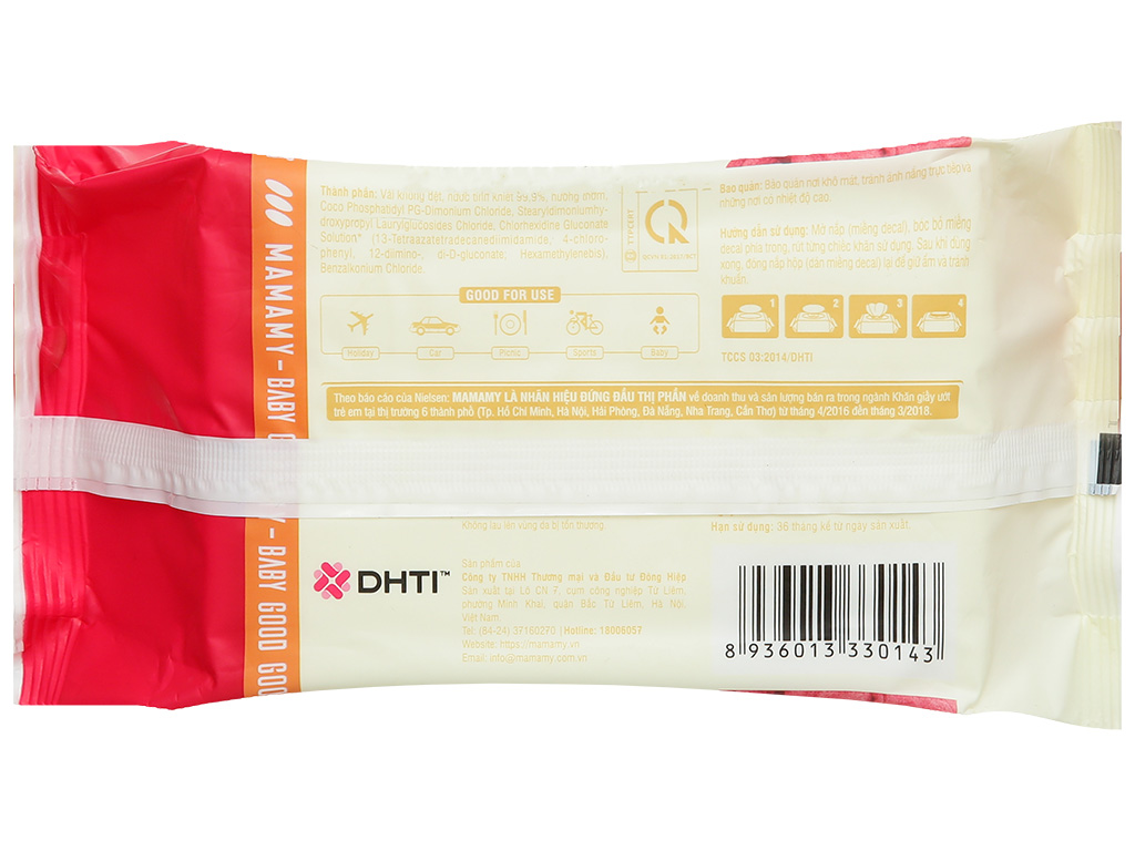 Khăn ướt em bé Mamamy thơm mát gói 80 miếng