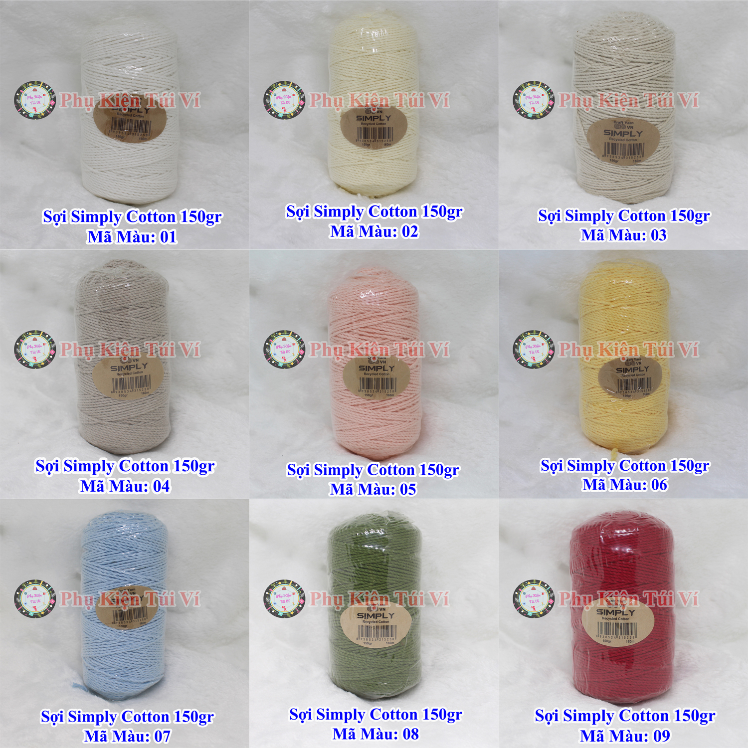 Sợi simply cotton 150 gr
