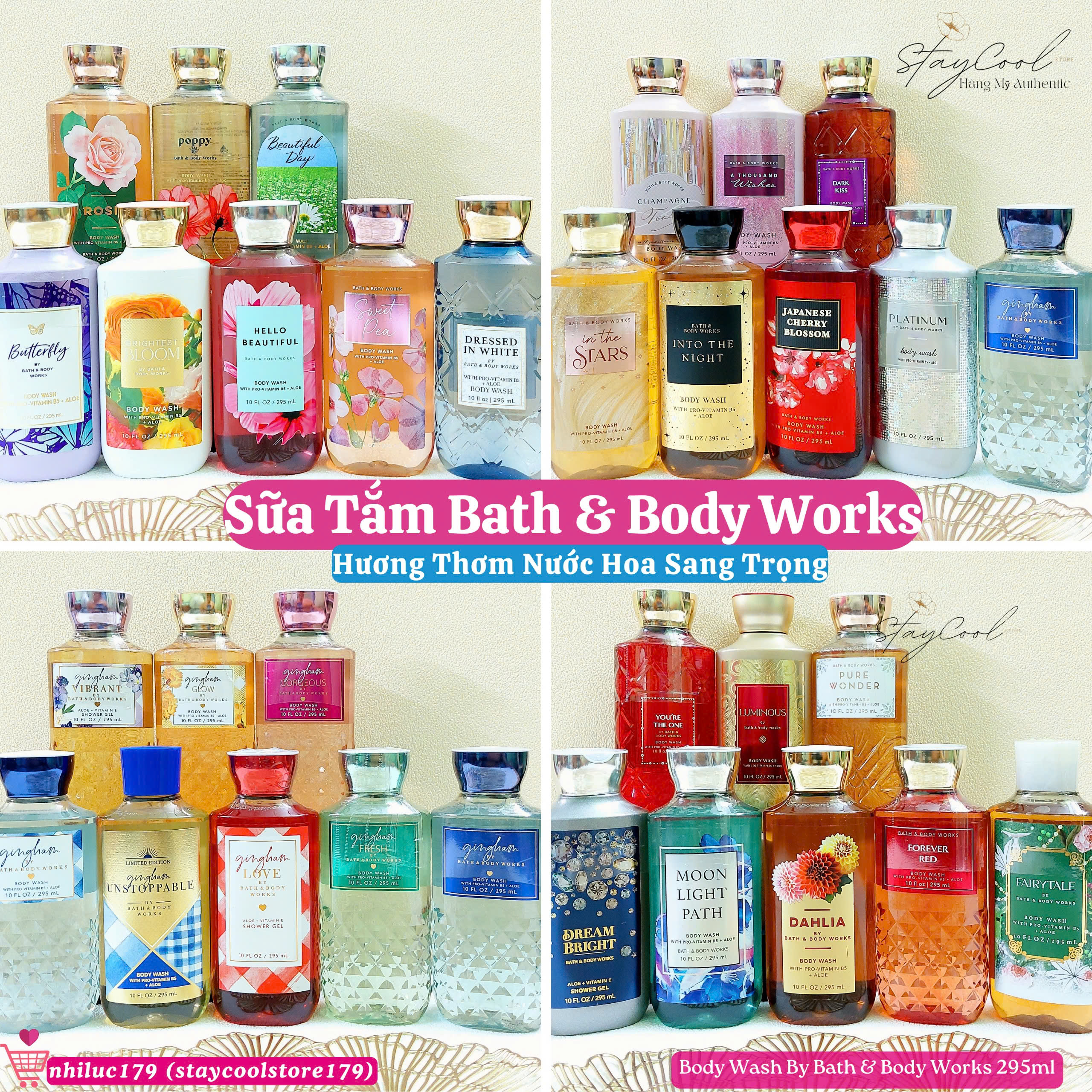 [Bill Mỹ- Link Tổng Đủ Mùi 1] Sữa tắm Bath & Body Works Body Wash 295ml