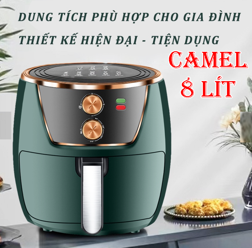 NỒI CHIÊN KHÔNG DẦU CAMEL 8 LÍT ( MẪU TRÒN )